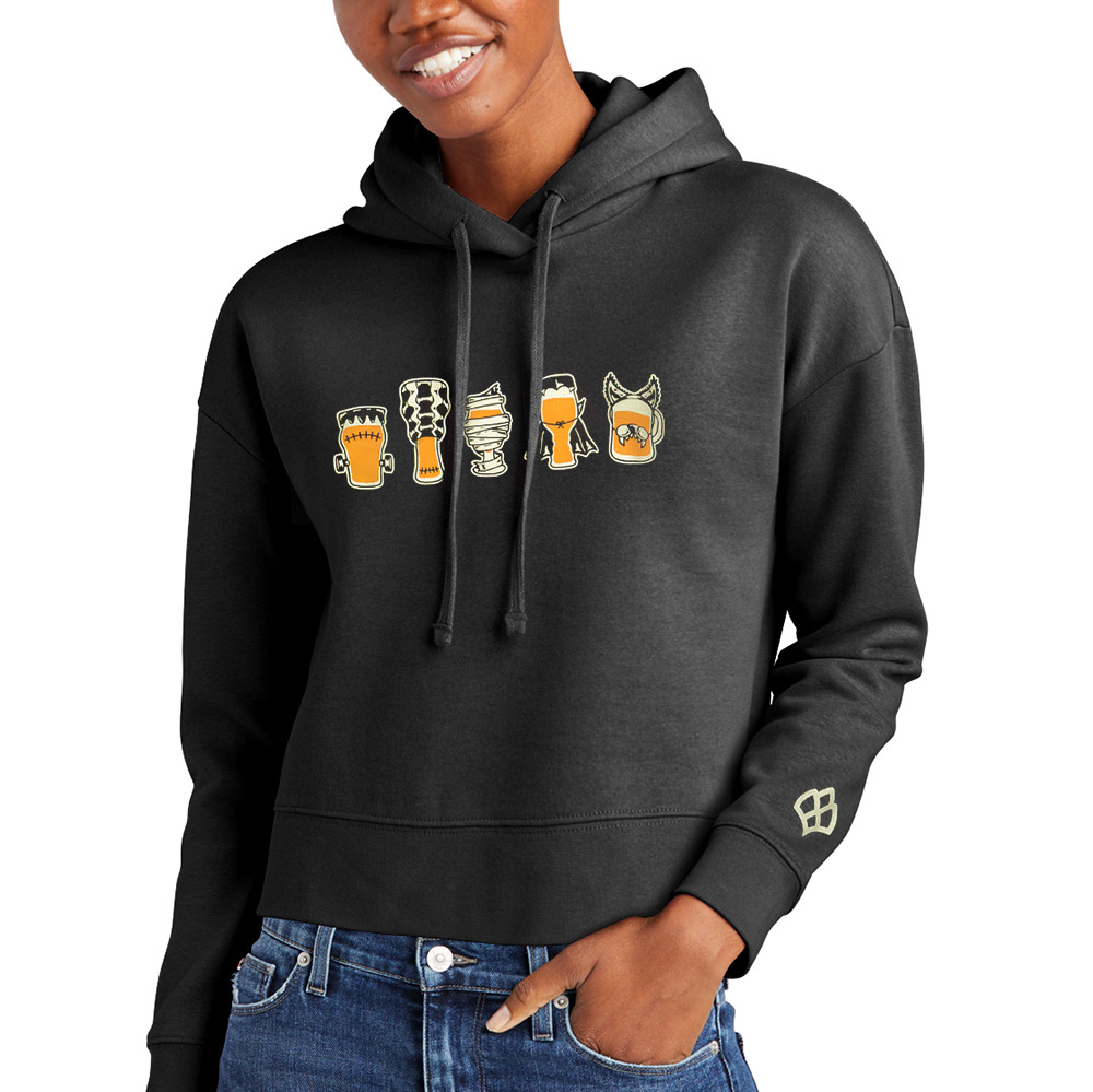 Untappd Hop Culture Spooky Brews Crop Hoodie 2025 - Hop Culture