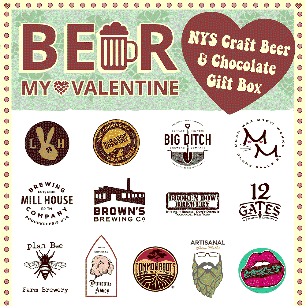 Beer My Valentine! NYS Craft Beer and Chocolate Gift Box - Click to Learn More